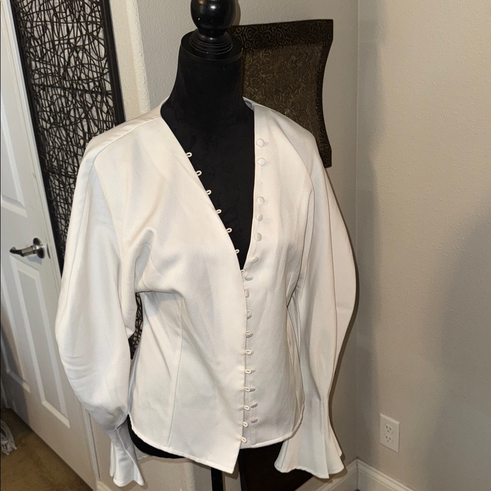 Elegant White Button-Up Blouse